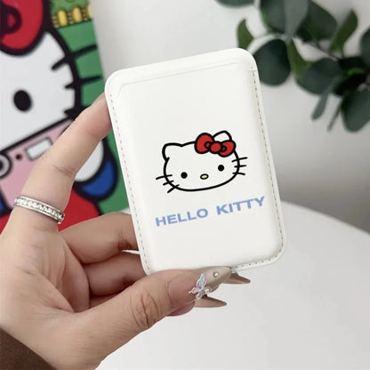 INS MagSafe Hello Kitty Wallet Card Holder Case for iPhone 17 / 16 / 15 / 14 / 13 Air Pro Max – Magnetic Card Clip Slim Wallet Phone Cover for Girls Gift Style Accessory