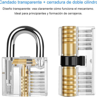 Transparent Locksmith Practice Lock - Visible Cutaway Mini Padlock Training Tool for Lock Picking Skills and Hardware Practice