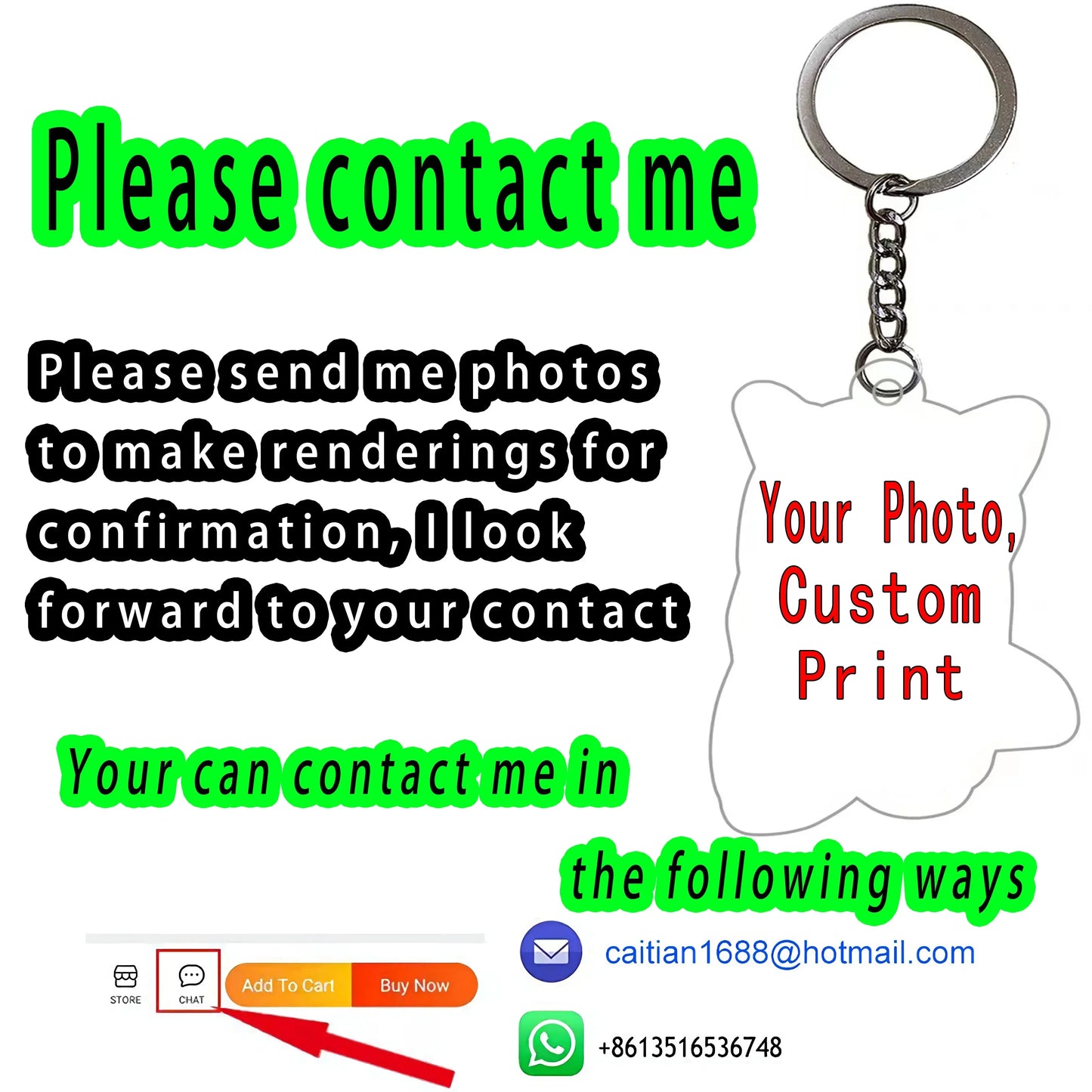 Custom Acrylic Keychain — Personalized Cat & Dog ID Charm, Holographic Photo Pet Souvenir, Birthday Gift with Name