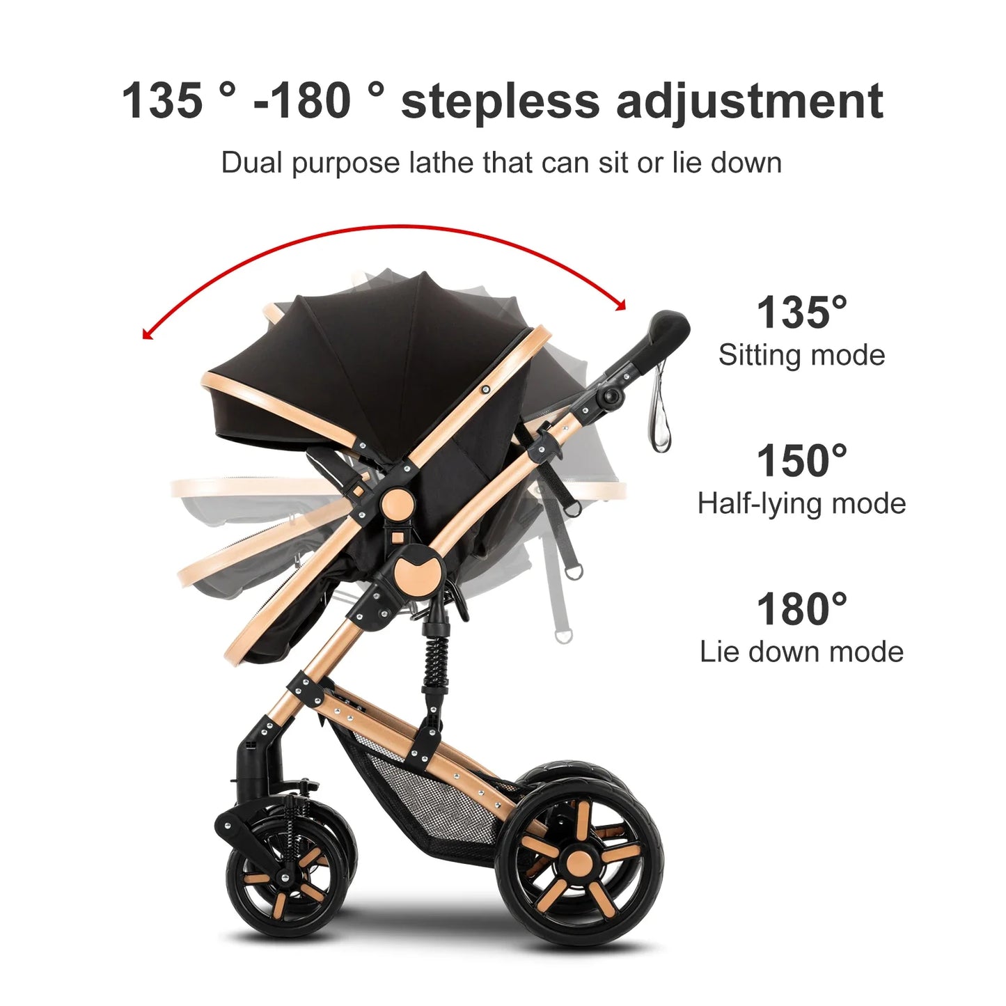 High-Quality 3-in-1 Newborn Baby Stroller — Lightweight Folding Cart with Comfort Seat & ISOFIX Safety