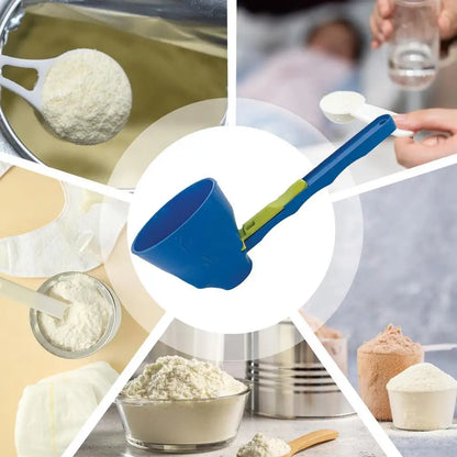 Creative No-Spill Measuring Spoon Funnel – Easy Refill Tool for Protein Powder, Sports Drinks & Baby Formula
