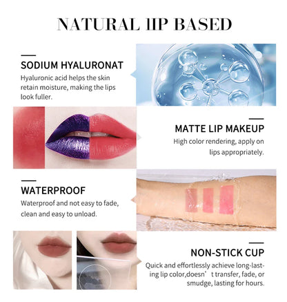 Blading Lip Gloss Peel & Stick Set – Long-Lasting, Waterproof, Pink, Transfer-Resistant Natural Lip Gloss for Women