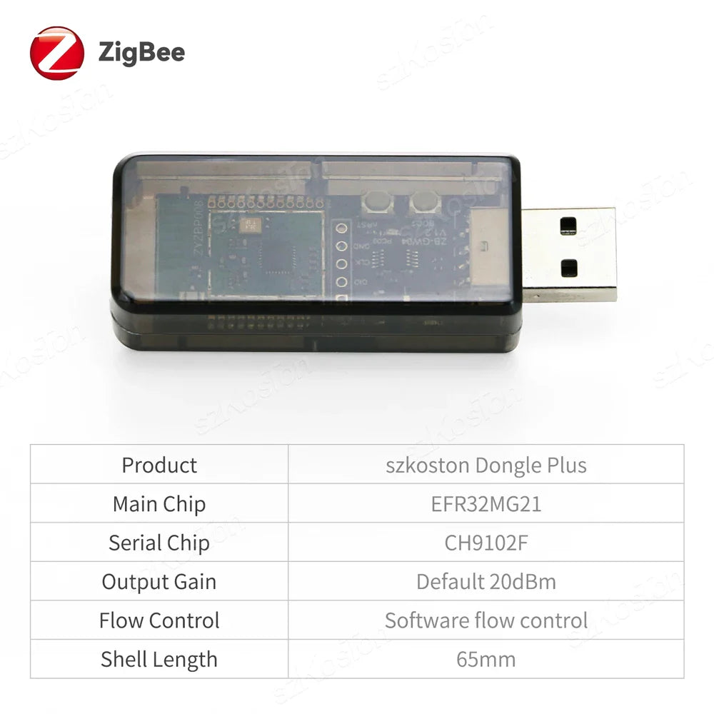 Zigbee 3.0 USB Dongle Plus EFR32MG21 – Universal Open Source Hub Gateway Compatible with Home Assistant, openHAB, Zigbee2MQTT, ZHA, NCP