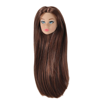 1/6 Supermodel Doll Head Accessories – European & American Makeup Heads for 30cm Dolls in White, Normal & Chocolate Skin