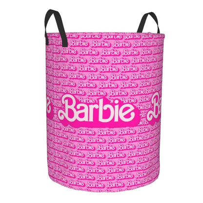 Custom Barbie Logo Laundry Basket – Collapsible Large Capacity Clothes Storage Bin, Disney Baby Hamper