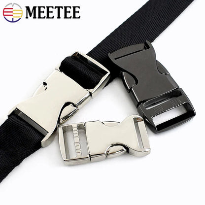 Metal Side Release Buckles Set – 20/25/38mm Backpack Strap Clips & Webbing Clasps for Bags, Dog Collars & Hardware Accessories (2–5Pcs)