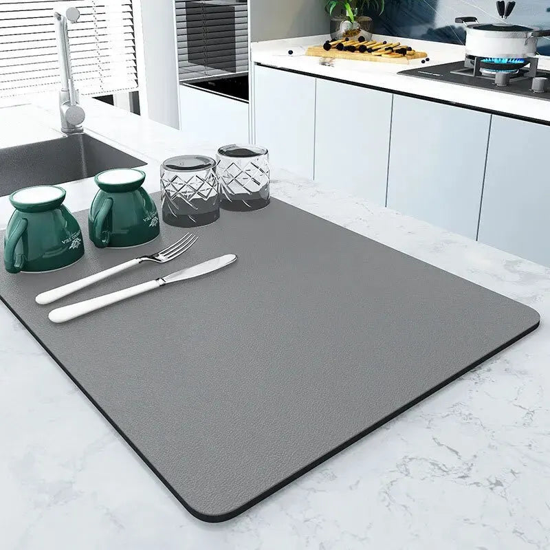 Absorbent Coffee Mats | Solid Color Tableware, Dish Drying Pad, Bottle Placemat & Kitchen Floor Rug