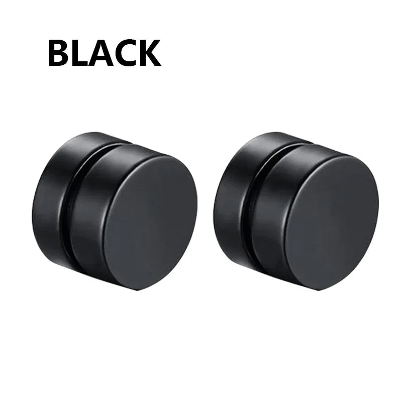Non-Piercing Magnetic Ear Clips - Round Circle Fake Earrings for Men & Women Fashion Jewelry