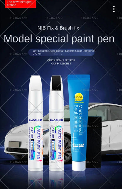 Tesla Paint Repair Pen for 2012-2025 Model 3 Y X S — Car Touch Up Pen Black White Wheel Scratch Repair Agent