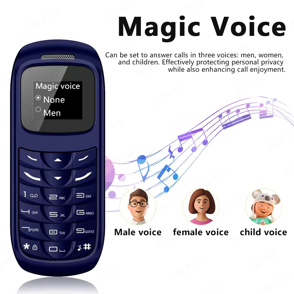Unlocked Mini Mobile Phone – Bluetooth, Voice Changer, Automatic Call Recording, Magic Voice, Portable Cheap Cellphone