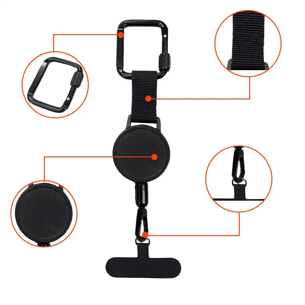 Retractable Anti-Theft Phone Holder — Cellphone Lanyard Strap with Belt Clip, Smartphone Safety Tether for Travel