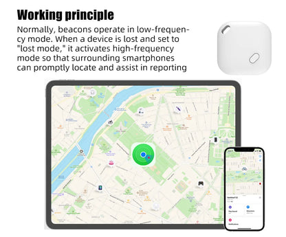 Mini Tracking Device for Apple Find My — Smart iTag Bluetooth GPS Tracker for Keys, Child, Pet & Car, iOS Compatible