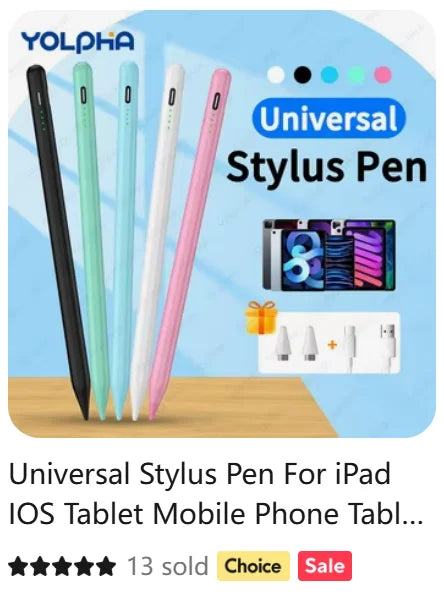 Universal Stylus Pen – Touch Screen Pen for Android, iPhone, iPad & Tablets, Apple Pencil Compatible