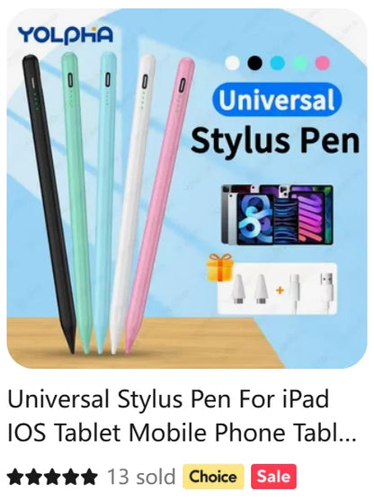 Universal Stylus Pen – Touch Screen Pen for Android, iPhone, iPad & Tablets, Apple Pencil Compatible