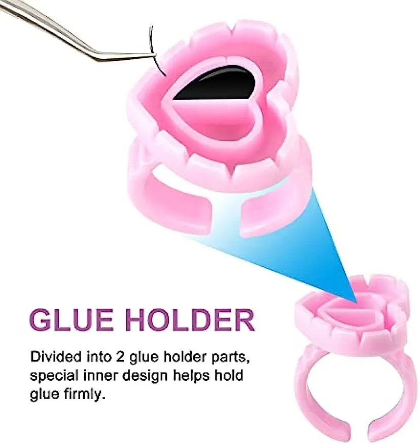 500PCS Disposable Eyelash Glue Fan Cup Rings — Holder Container for Lash Extensions, Tattoo Pigments & Eyelash Tools