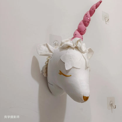 Handmade 3D Felt Animal Heads — Elephant & Swan Wall Hanging Decor for Nursery & Kids’ Bedroom