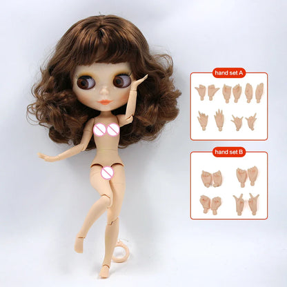 ICY DBS Blyth Doll – 1/6 BJD Customized Nude Joint Body, White Skin Glossy & Matte Face, 30cm Girl Toy Gift