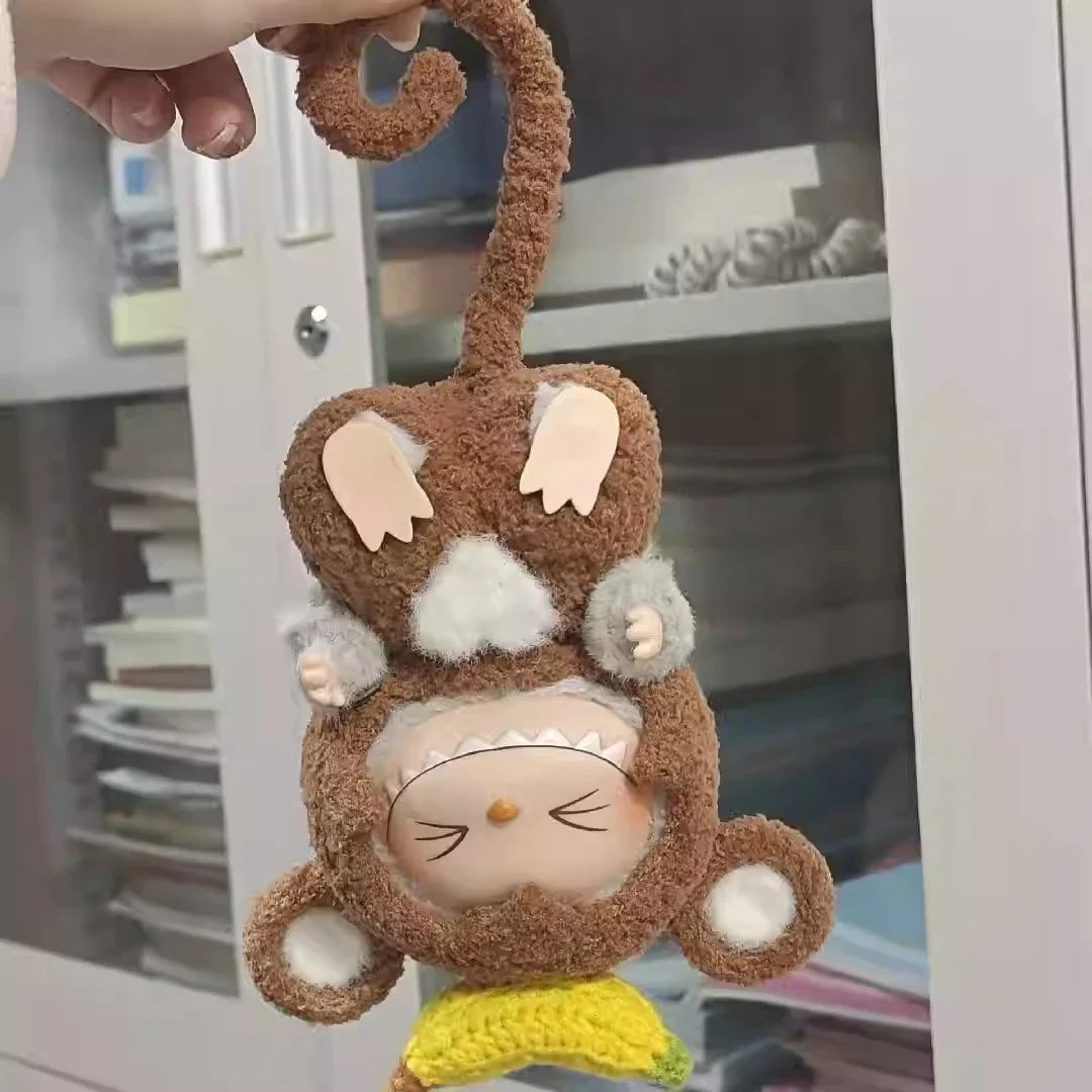 Labubu 17cm Heartbeat Macaron Monkey Toy – Stand-Up Dress-Up Jacket & Pants Suit