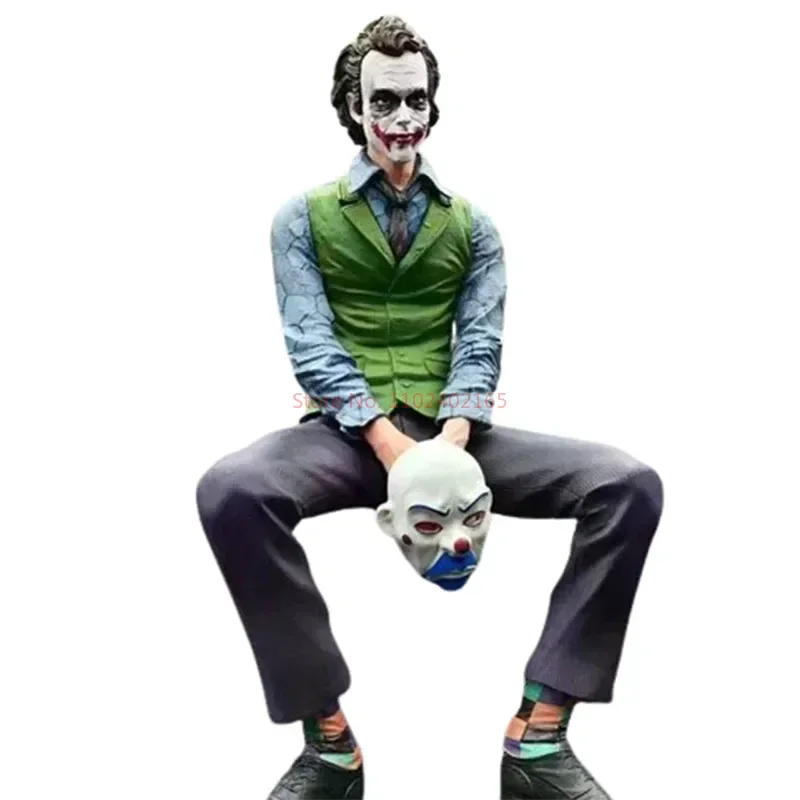 24cm Joker Heath Ledger Action Figure - Green Suit with Mask, Car Doll & Desktop Decoration Model Toy Gift