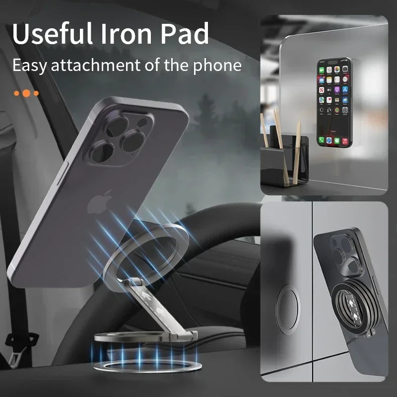 Double-Sided Magnetic Phone Ring Holder – MagSafe Kickstand, Magnet Grip for iPhone 16/15/14, Huawei & Xiaomi