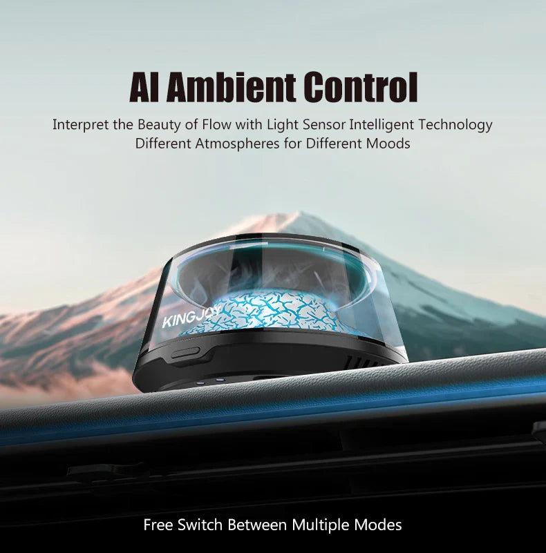 Solar Car Electric Aromatherapy Diffuser – AI Adjustable, Simulated Glacier Color, Alcohol-Free for Car, Home, Bedroom Gift