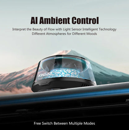 Solar Car Electric Aromatherapy Diffuser – AI Adjustable, Simulated Glacier Color, Alcohol-Free for Car, Home, Bedroom Gift