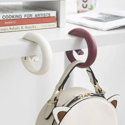 Portable Bag Hook Hanger - Foldable Table Hook for Office Decor, Plastic Desk Side Hook for Handbag, Travel Bag Organizer Hooks Holder