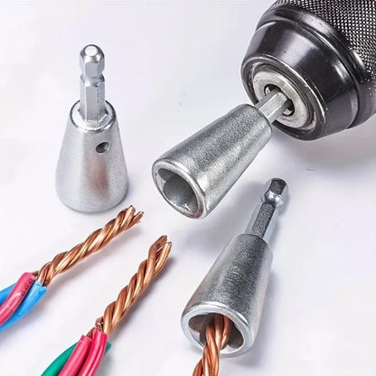 3pcs Wire Twister Tool Set for Drill — Wire Connector & Electrical Wire Nut Twisting Tool