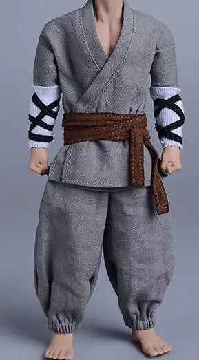 1/12 Scale Vintage Kung Fu Outfit – T-Shirt, Lantern Pants & Suit Clothes for 6" Romankey Male Action Figures