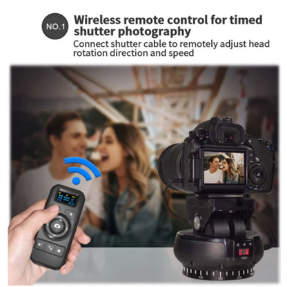 Desiontal YT-1200 Rotation Panoramic Remote Control - Pan Tilt Motorized Tripod Electric Head for Phones & Cameras