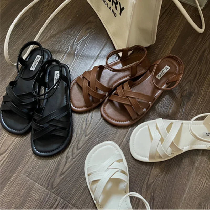 Women’s Classic Ankle Strap Sandals – Flat Soft Sole Summer Shoes, Casual Sandalias Mujer