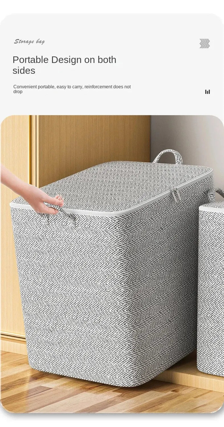 Large Capacity Household Storage Bag – Non-Woven Closet Organizer for Quilts, Clothing & Toys