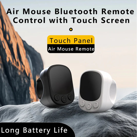 Mouse Ring Remote Control with Touchpad – Smart Automatic Screen Clicker & Scrolling Ring Device for Continuous Clicking & Control