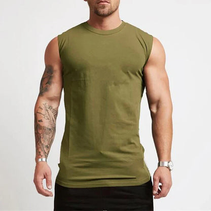 Men's Cotton Gym Tank Top - Sleeveless Workout Bodybuilding Shirt Fitness Sportswear Muscle Singlet Vest
