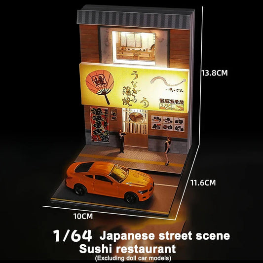 1/64 Scale Tavern Restaurant Model Scene with Lamp – Miniature Simulation Diorama Display Decor (No Figures or Cars)