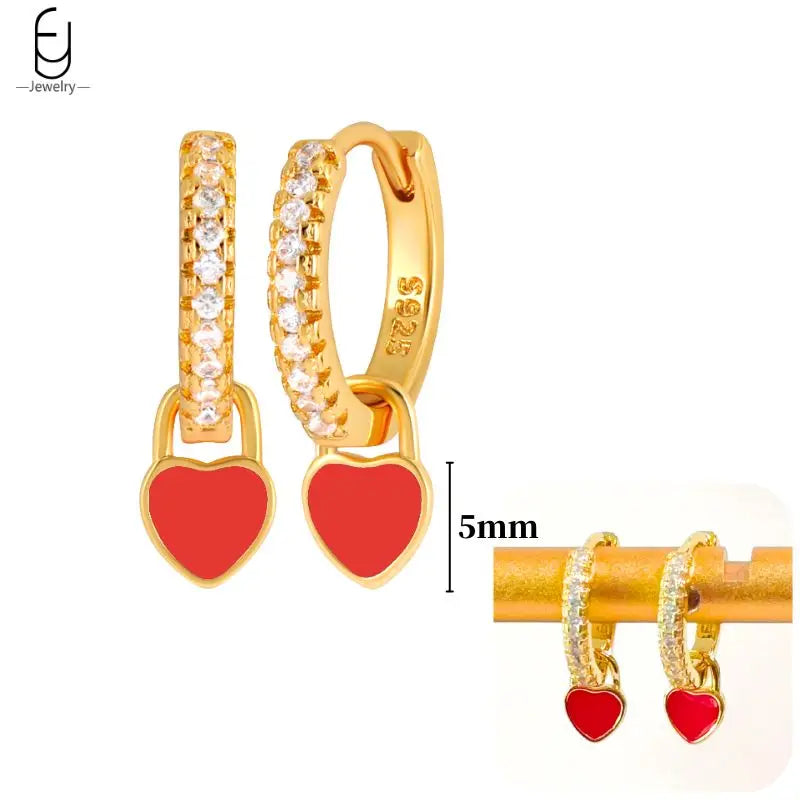 925 Sterling Silver Earrings for Women – Cute Starfish & Shrimp Pendant, Red Chili & Star Enamel Gold Fashion Jewelry
