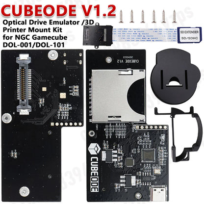 CUBEODE V1.2 GameCube Optical Drive Emulator — Upgraded ODE Board, Replace DVD Drive (No SD2SP2/SDGecko Required)