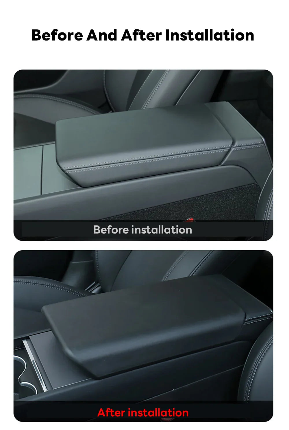 Tesla Model Y 2025 & Model 3 Highland 2024 TPE Soft Case — Center Console Armrest Lid Cover, Interior Accessories