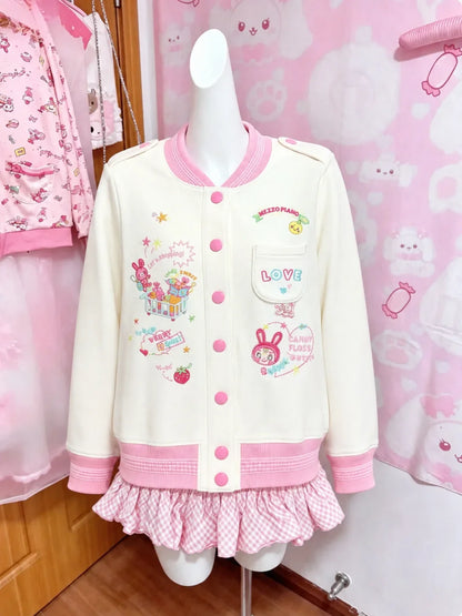 Cute Printed Cardigan - Y2K Fairy Grunge Ruffle Patchwork Harajuku Outerwear