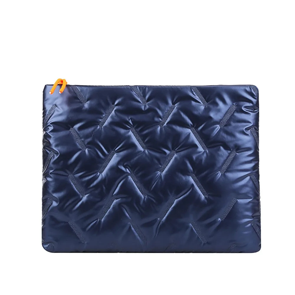 Trendy Puffy Cotton Laptop Bag 14 Inch — Waterproof, Shockproof Sleeve with Shoulder Strap for MacBook, Lenovo, Huawei