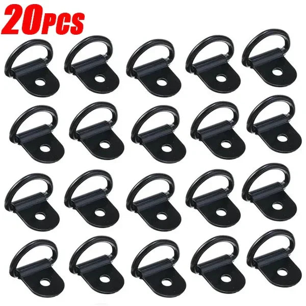 10/20pcs Stainless Steel D-Shape Pull Hook Tie Down Rings - Cargo Anchor Rings for Trucks, Trailers, RVs & Boats Accessories