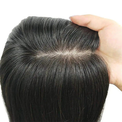 Silk Top Base Clip-In Hair Topper for Women – Real Human Hair Extension, Thin & Breathable Hairpiece