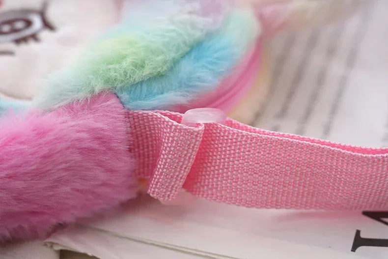 2024 Women’s Cartoon Animal Furry Shoulder Bag — Cute Single-Shoulder Winter Handbag for Kids & Ladies