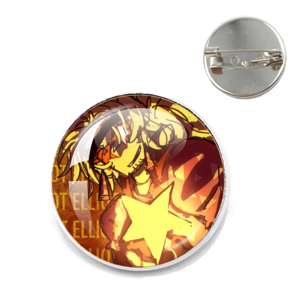 Pizza Character Elliot Game Forsaken Pin Brooch – Funny Meme Backpack Accessory for Friends & Fans Gifts