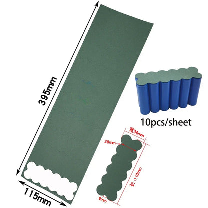 2-6P Hollow & Solid 18650 Li-ion Battery Insulating Gaskets – Positive Pole Protective Stickers with Highland Barley Paper Design