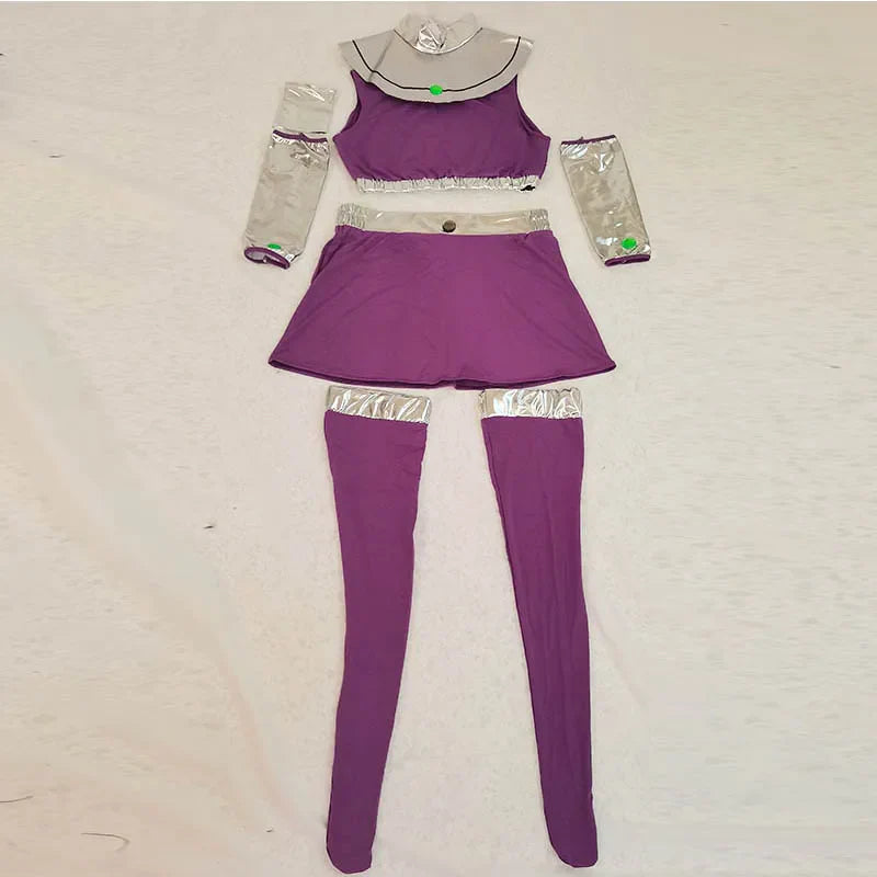 Starfire Cosplay Costume – Princess Koriand’r Dress with Gloves & Socks for Halloween, Anime & Comic Con