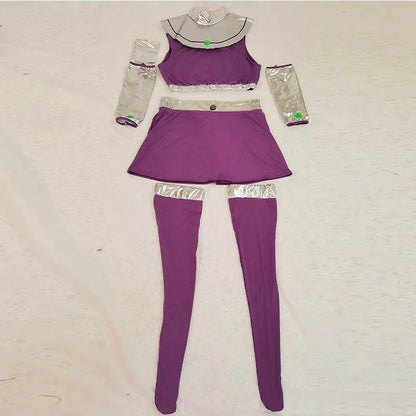Starfire Cosplay Costume – Princess Koriand’r Dress with Gloves & Socks for Halloween, Anime & Comic Con
