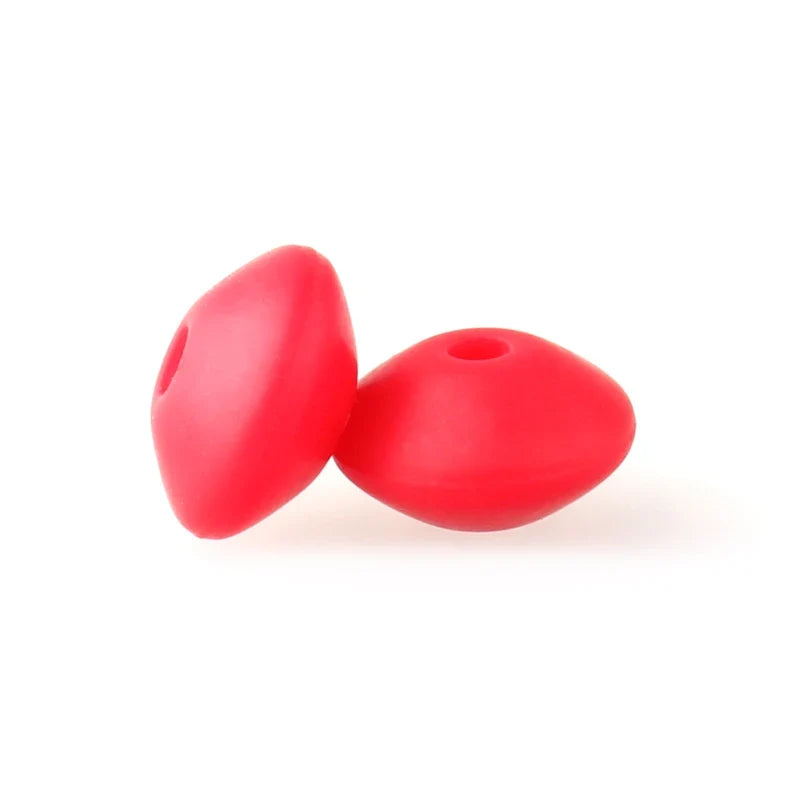 12mm Silicone Lentil Abacus Beads 50/100PCS – DIY Loose Focal Beads for Jewelry, Bracelets, Necklaces & Keychains