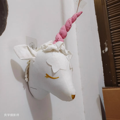 Handmade 3D Felt Animal Heads — Elephant & Swan Wall Hanging Decor for Nursery & Kids’ Bedroom