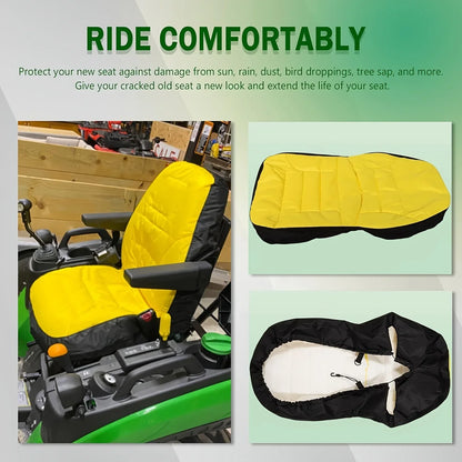 LP68694 Waterproof Cushioned Tractor Seat Cover for John Deere 1025R & 2025R, Comfortable Protective Seat Cushion Cover